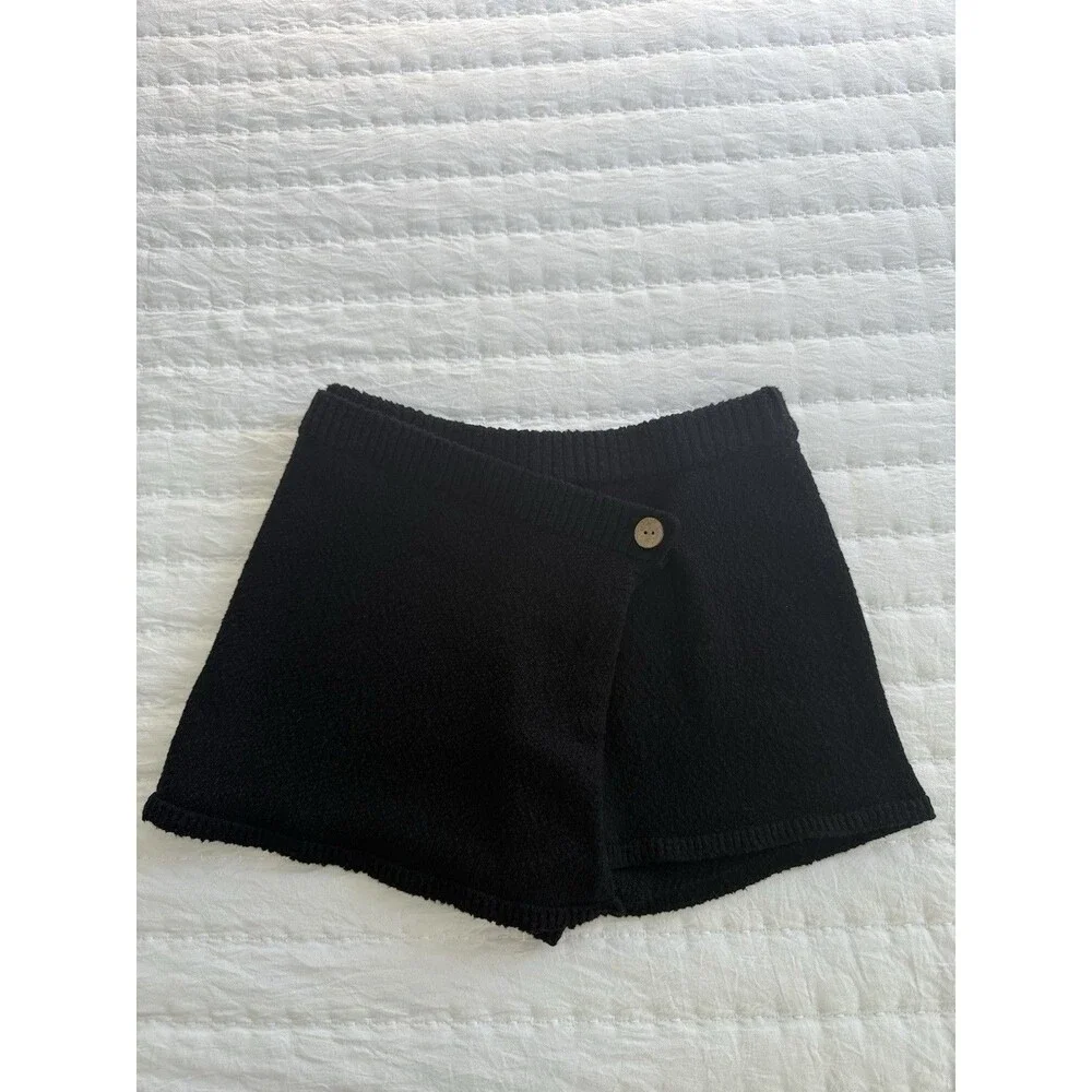 Free People Black Knit Skort Shorts